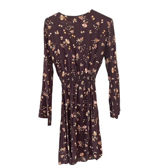 AMOUR VERT Silk Dress – Floral Wrap, Long Sleeve, Size L – EUC - Picture 3 of 6